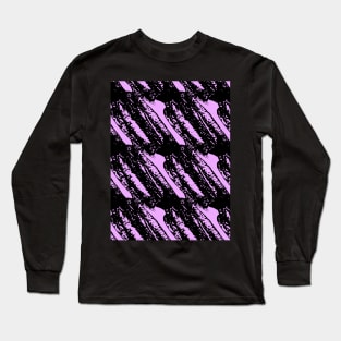 Black abstraction on a lilac, violet background Long Sleeve T-Shirt